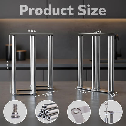 Top down view of 7 peg water bottle organizer