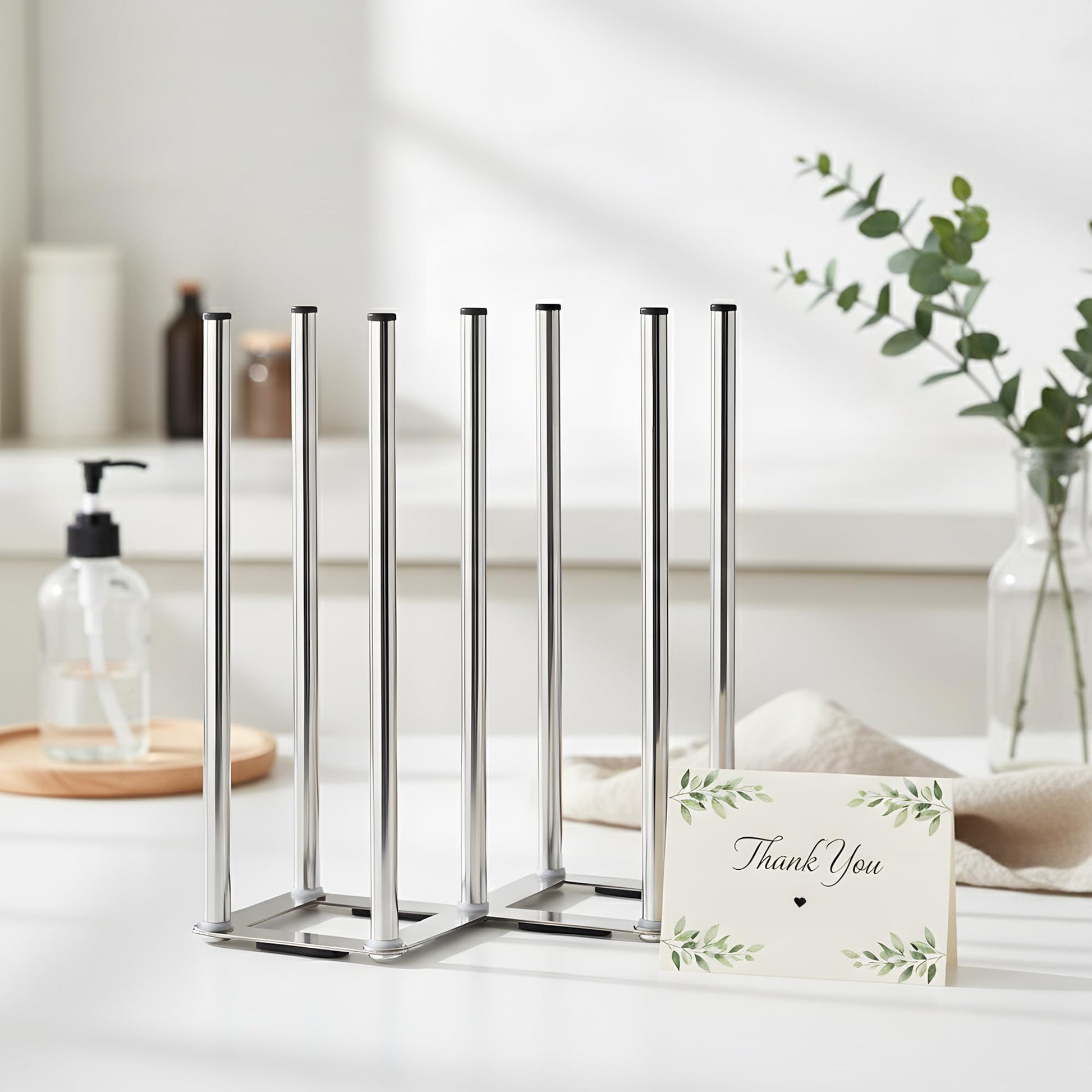 Ansothin stainless steel rack showing silicone tipped pegs