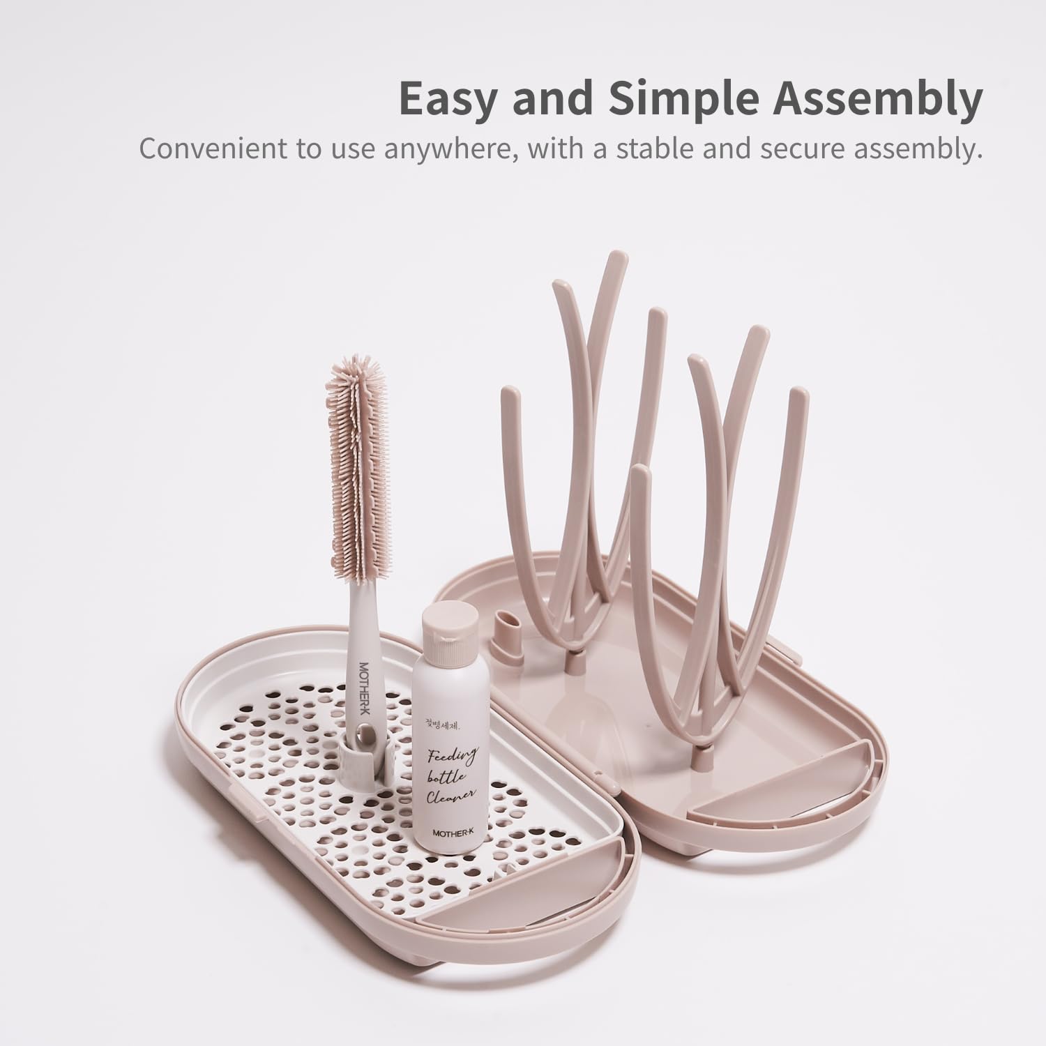 Mother-K travel drying rack assembled on a countertop