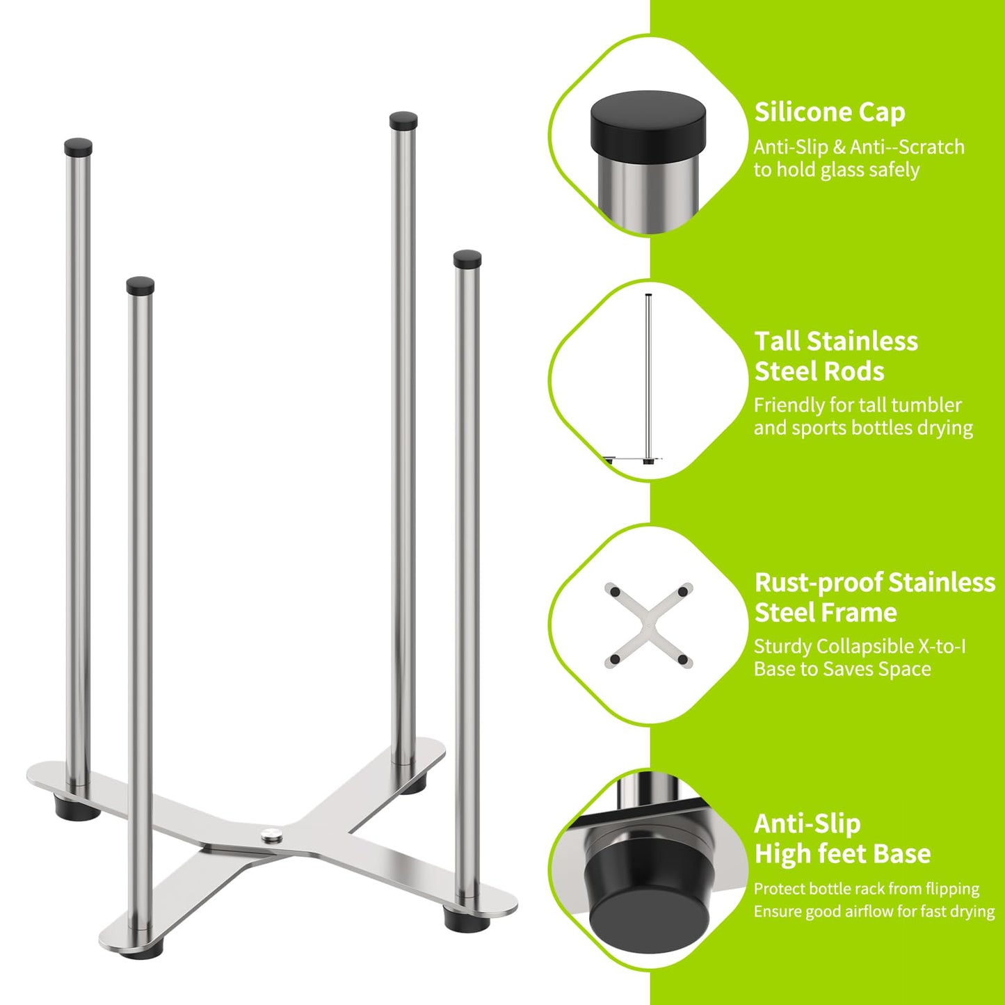 Collapsible kitchen countertop drying rack for storage bags