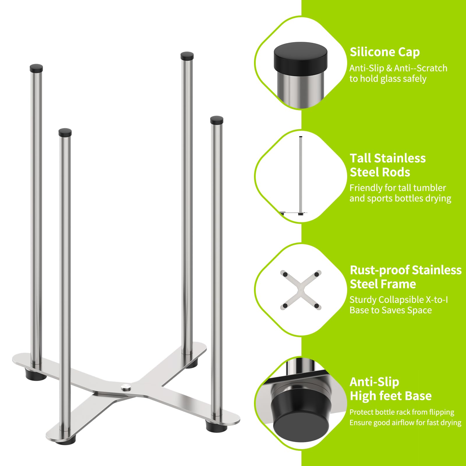 Collapsible kitchen countertop drying rack for storage bags