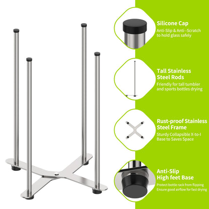 Collapsible kitchen countertop drying rack for storage bags