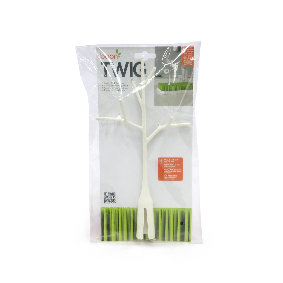 Close-up of multi-limb branching design on the Boon white twig attachment