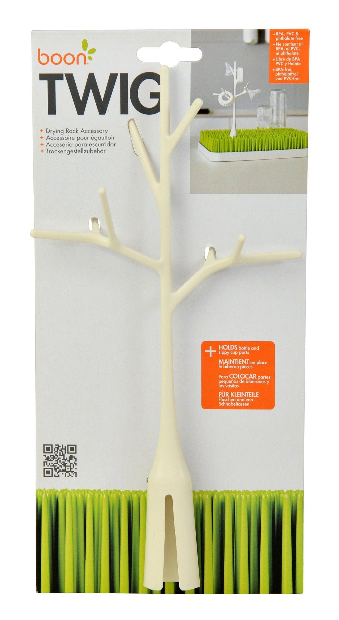 Boon Twig drying rack accessory upright on kitchen counter