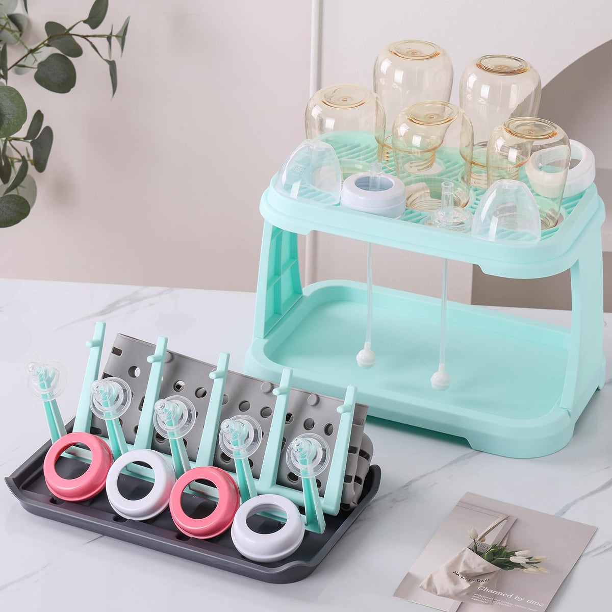 Dijiameiya baby bottle rack with catchment tray
