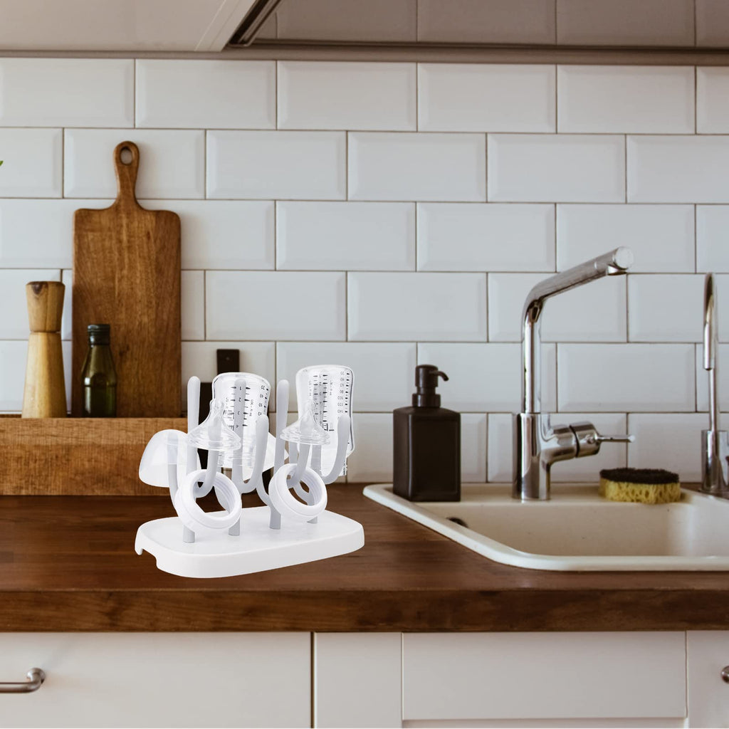 Hourise bottle drying rack showing customizable peg layout