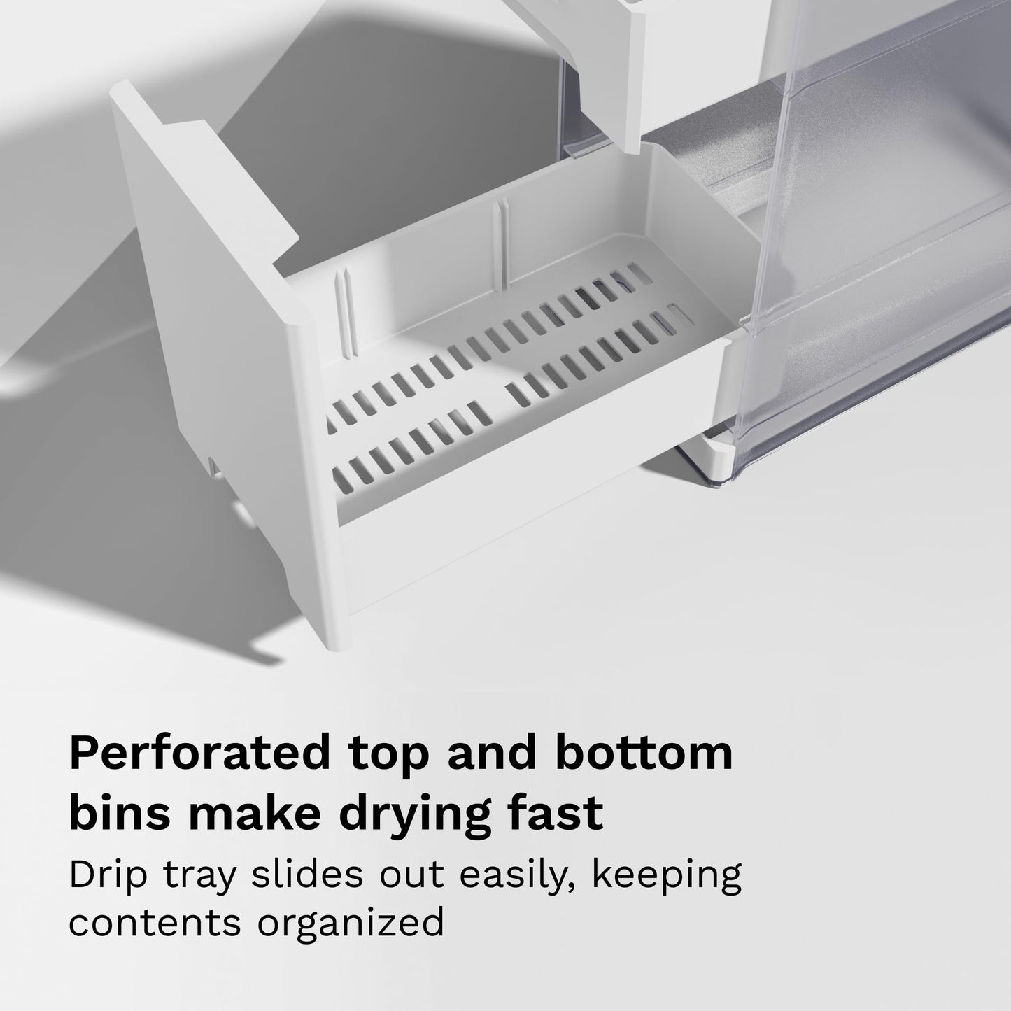Baby Brezza drying rack showing removable drip tray and base