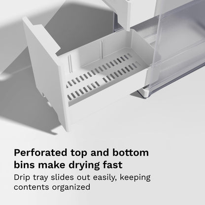 Baby Brezza drying rack showing removable drip tray and base