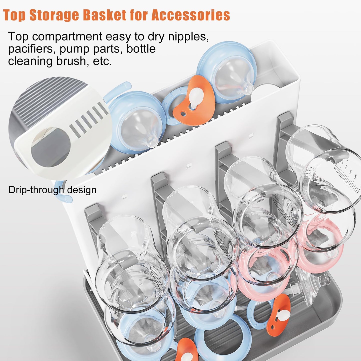 Candyhome baby bottle rack showing 12 bottle capacity