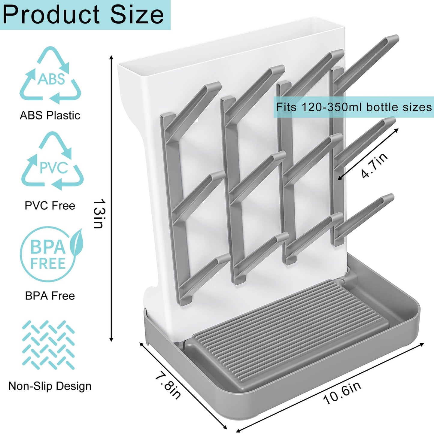 Candyhome bottle drying rack base tray water collection detail