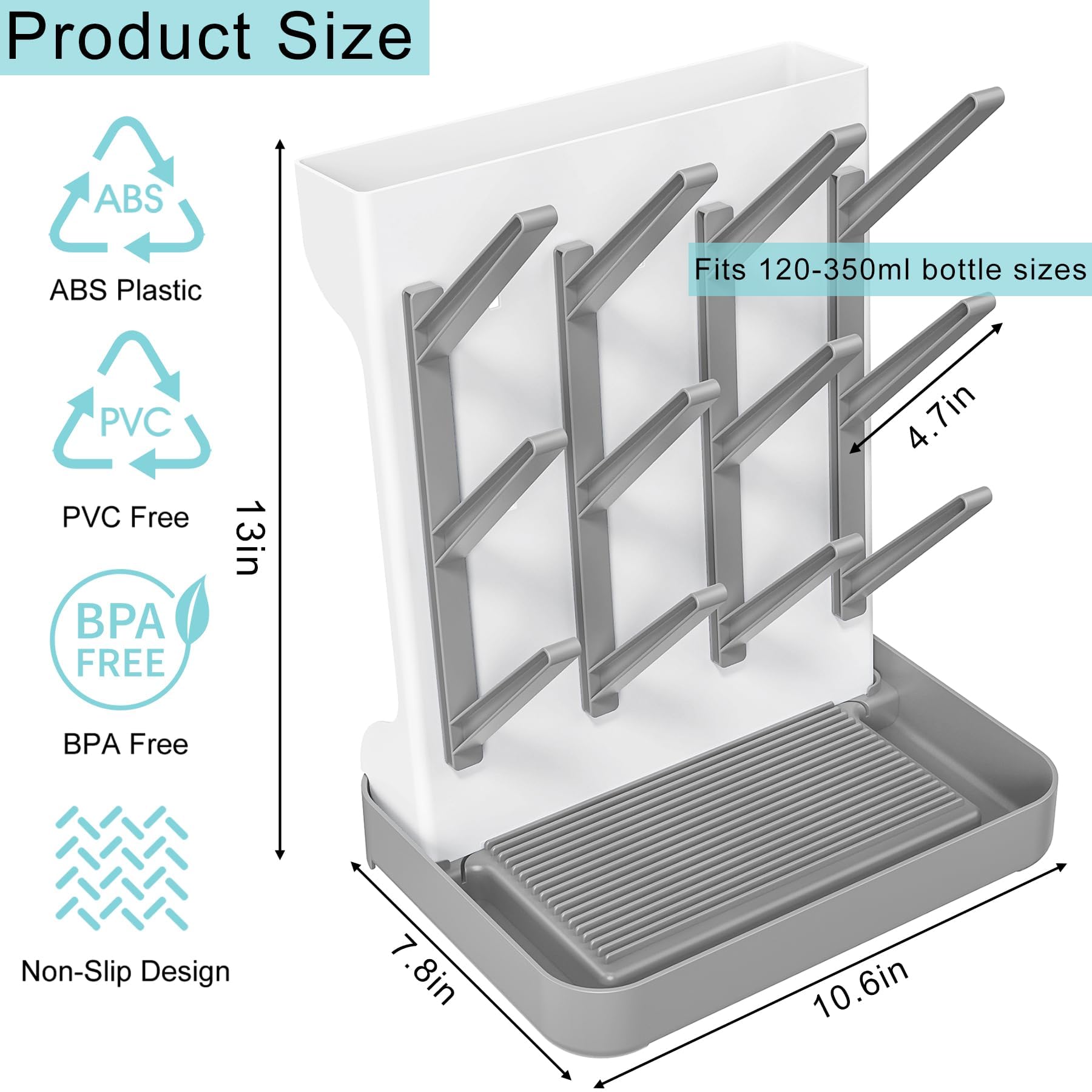 Candyhome bottle drying rack base tray water collection detail