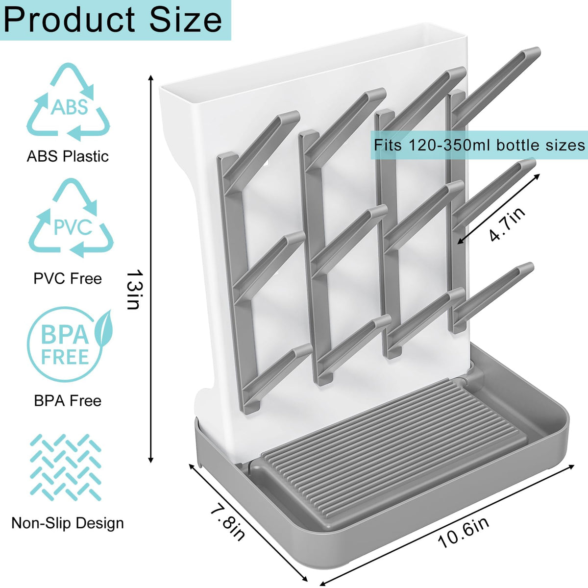 Candyhome bottle drying rack base tray water collection detail