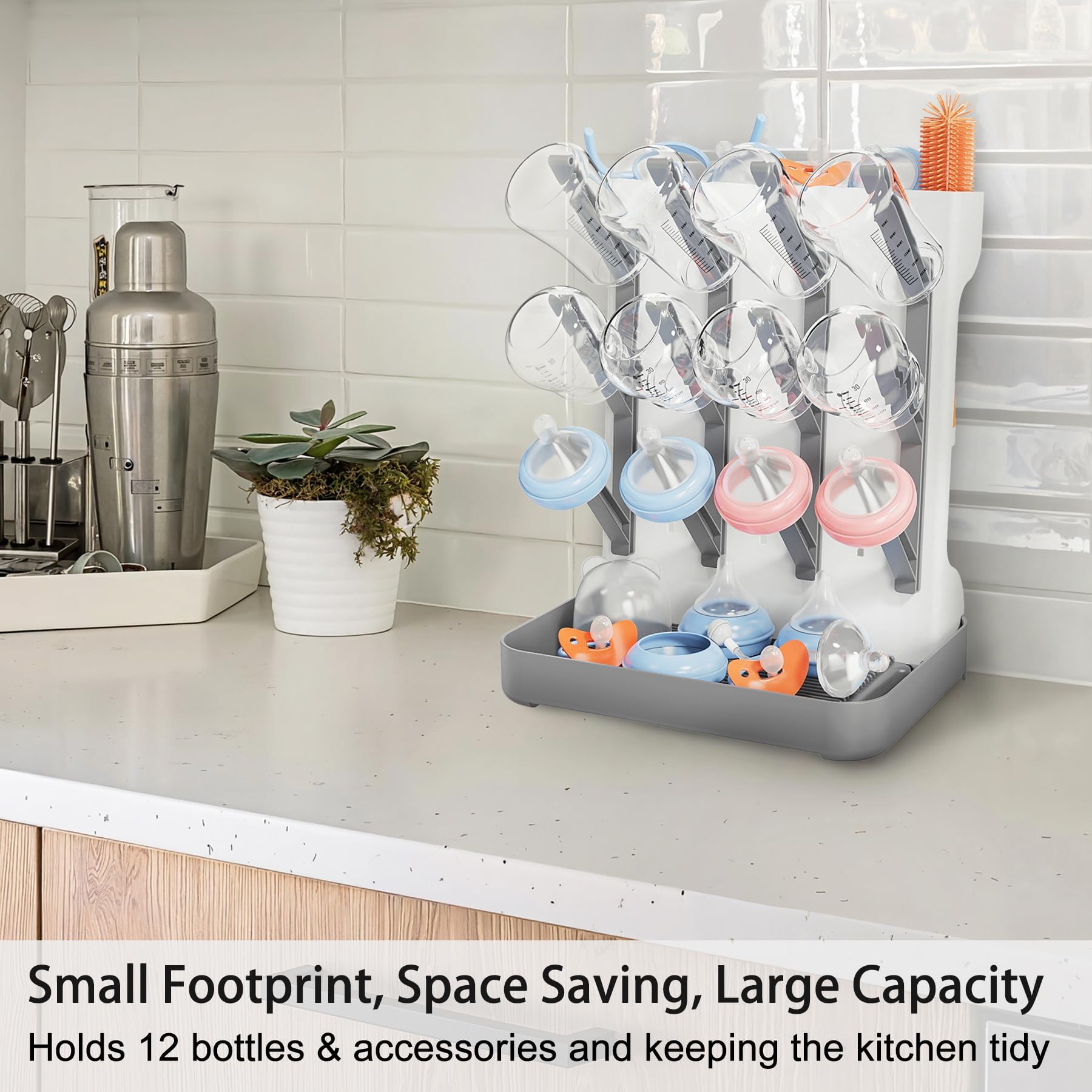 Candyhome baby bottle rack holding breast pump parts