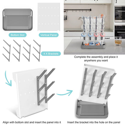 Candyhome gray bottle dryer in modern kitchen setting