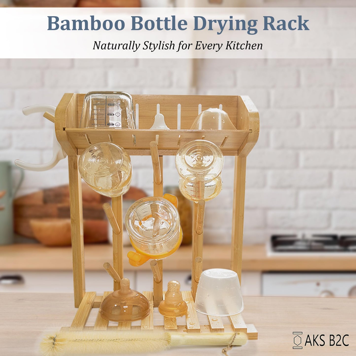 Baby bottle storage organizer showing accessory slots