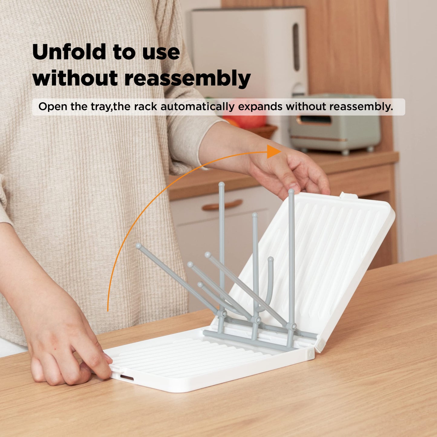 Folded Yotime space saving drying rack for travel