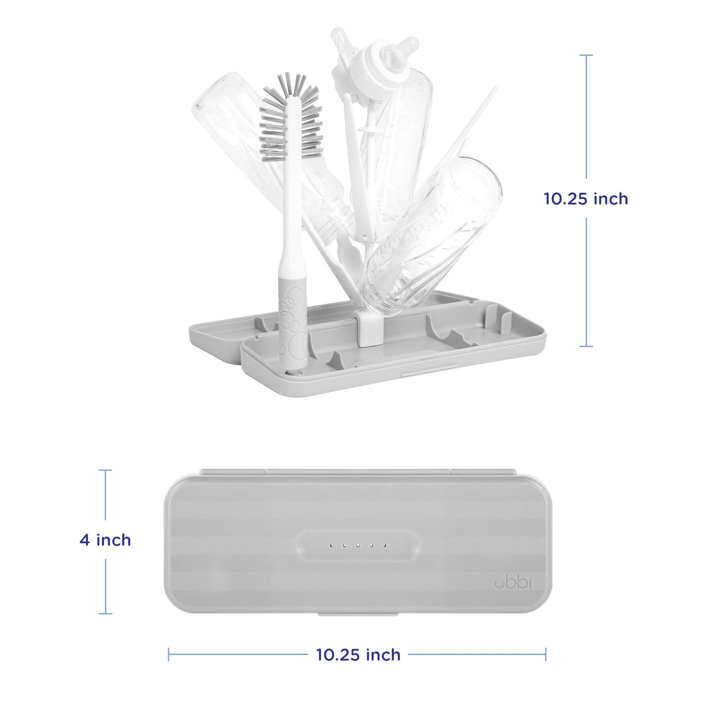 Ubbi travel drying rack folded in carry case