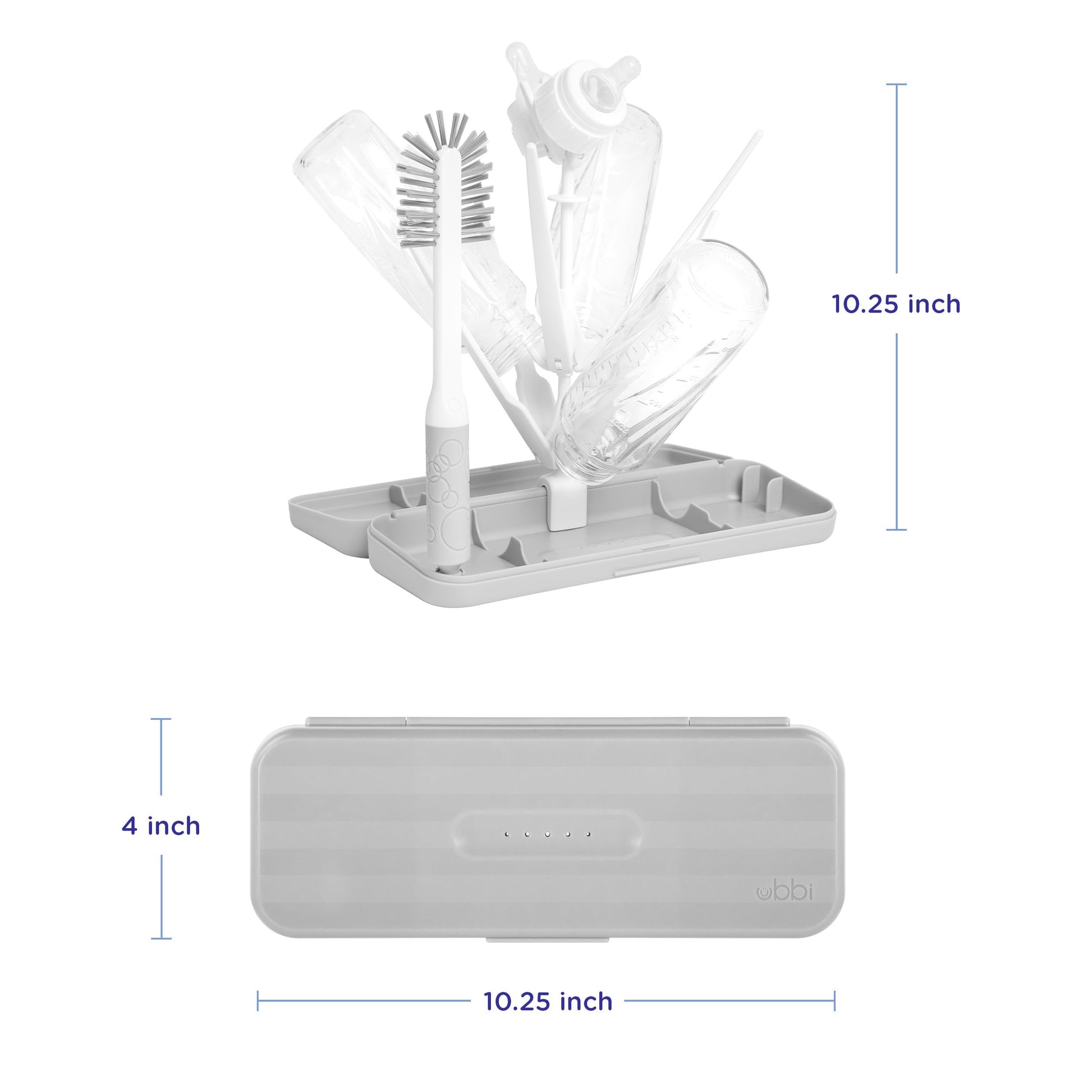 Ubbi travel drying rack folded in carry case