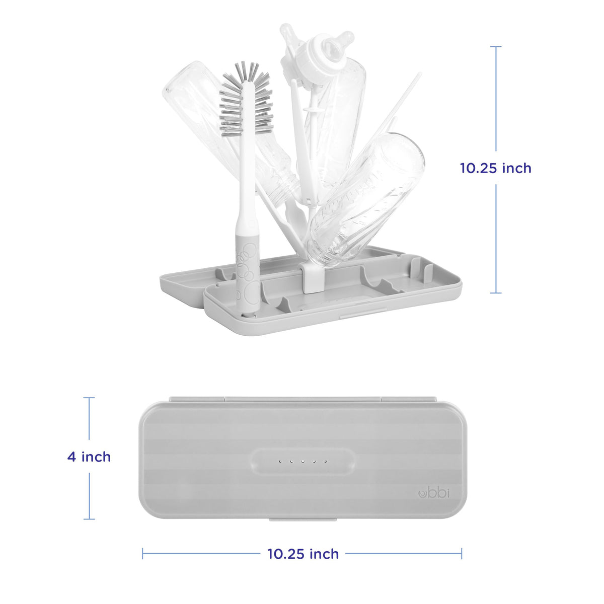 Ubbi travel drying rack folded in carry case