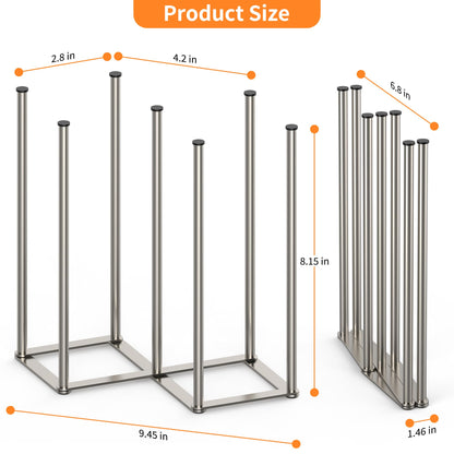 Collapsible bottle drying rack showing side profile for storage