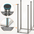Folded stainless steel drying rack inside kitchen cabinet