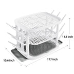 Side view of Greendadi bottle drying rack showing 16 prongs