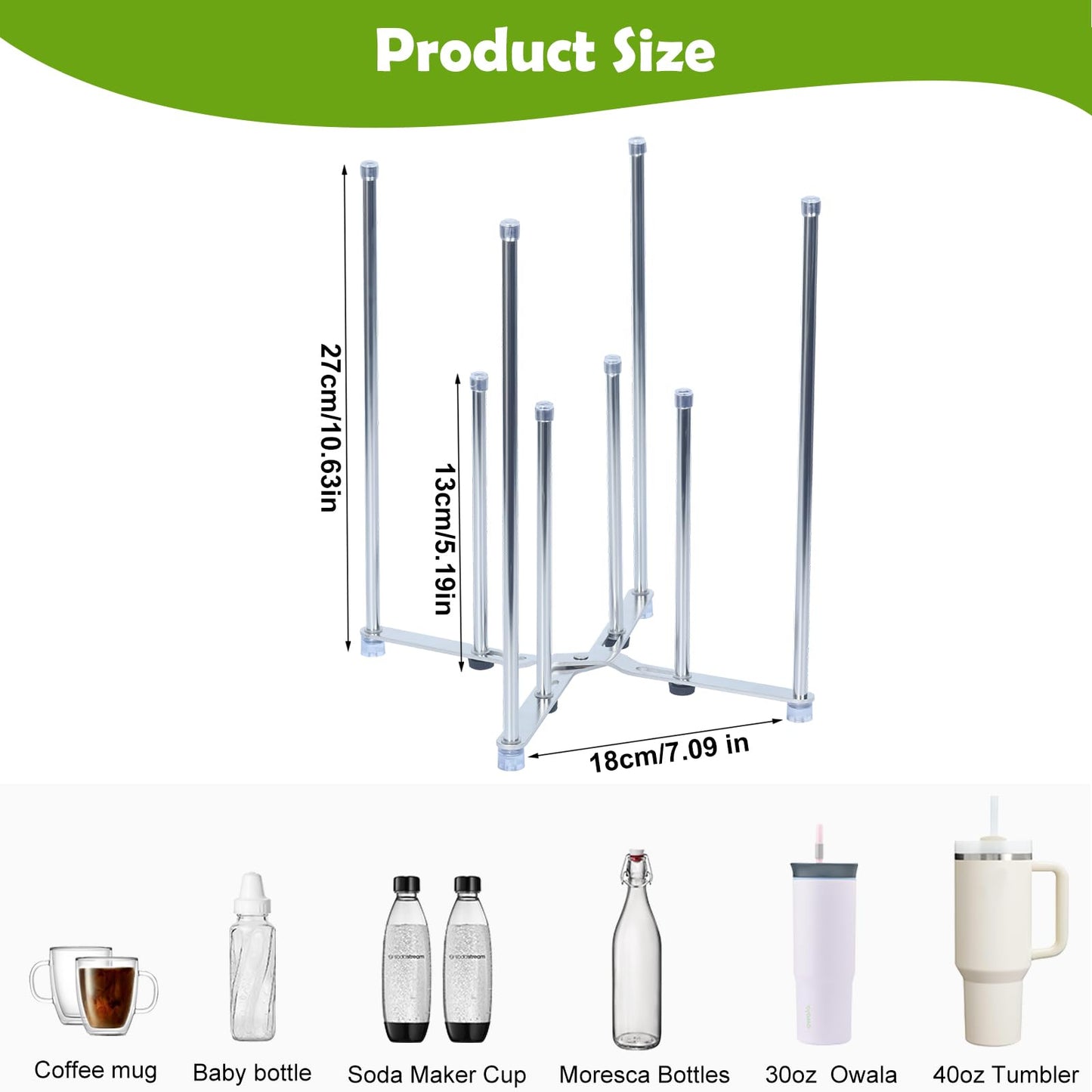 Goging kitchen drying stand holding reusable bags and bottles