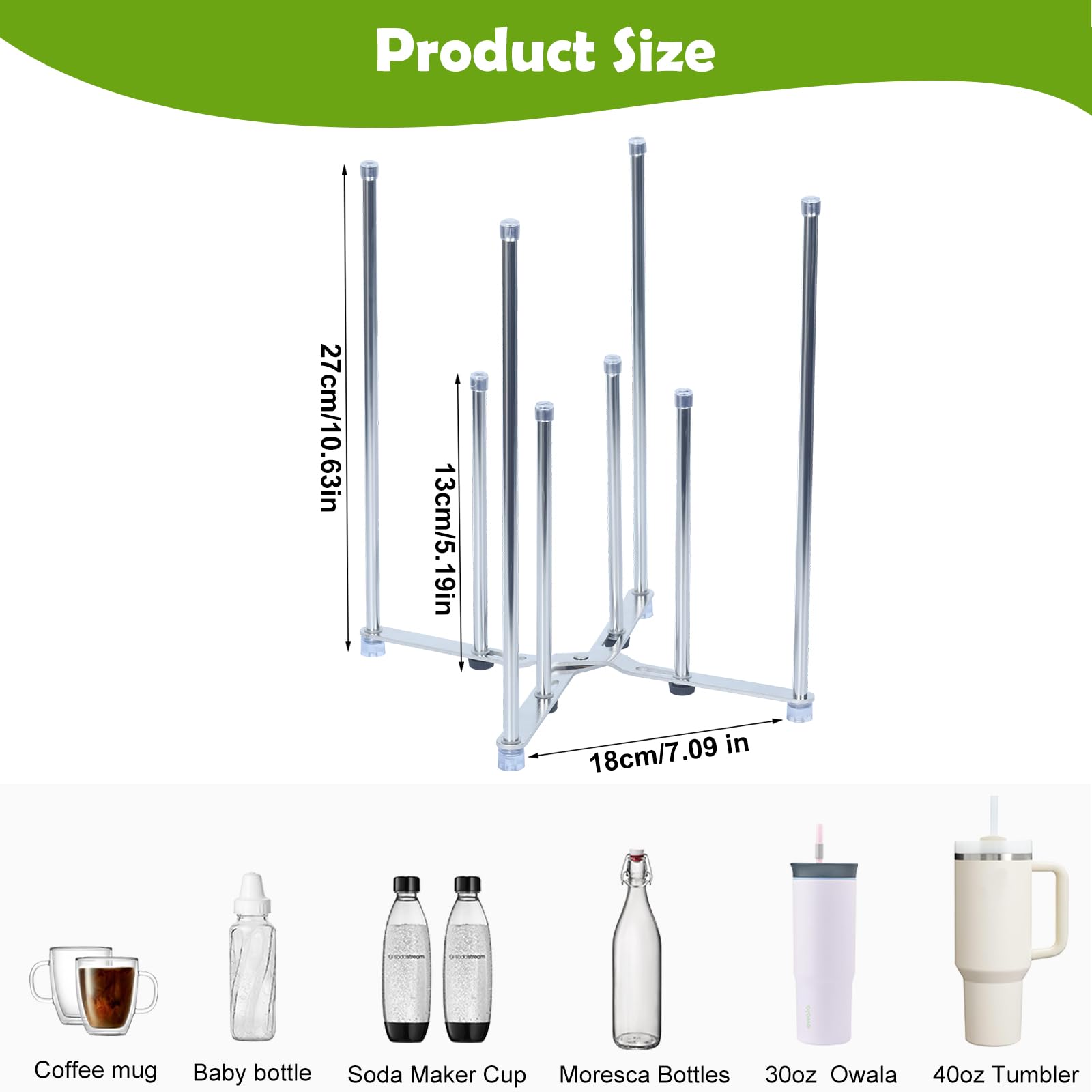 Goging kitchen drying stand holding reusable bags and bottles