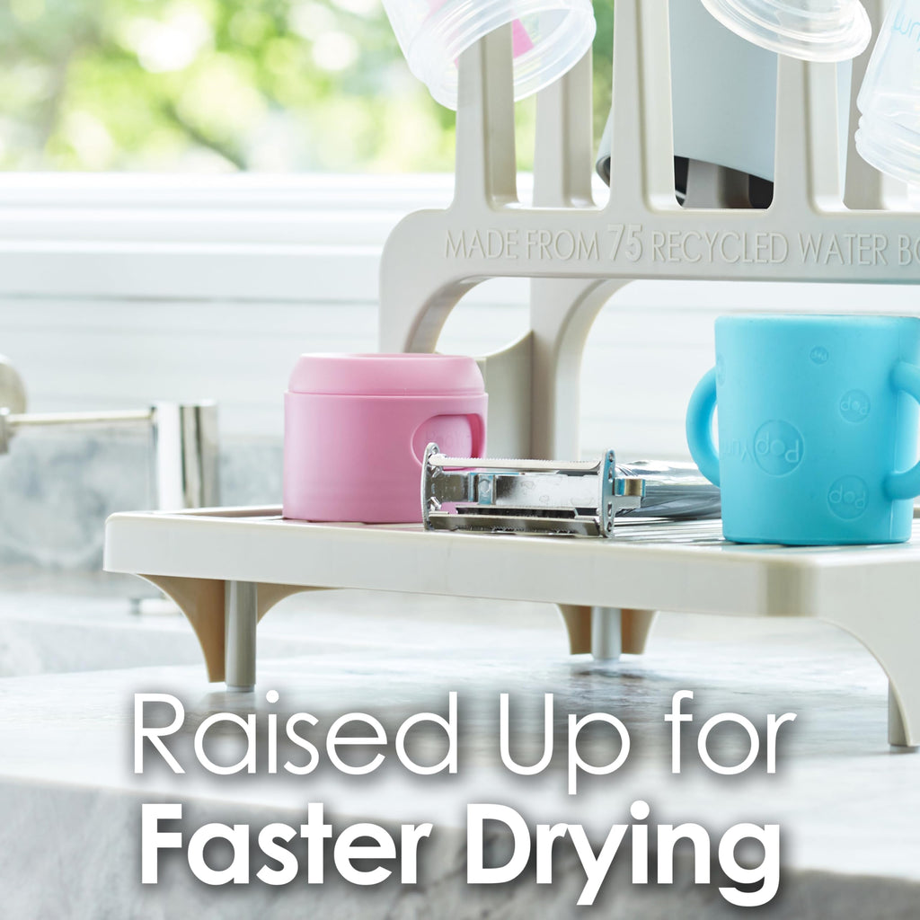 PopYum drying rack in a clean organized kitchen setting