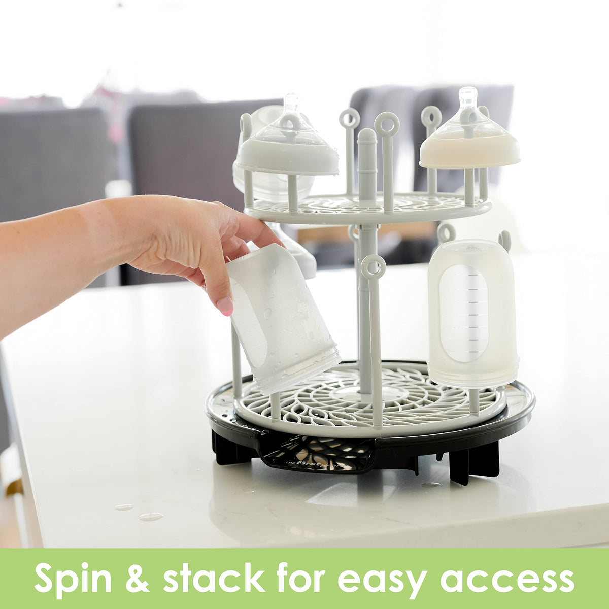 The First Years Spin Stack rack with drip tray
