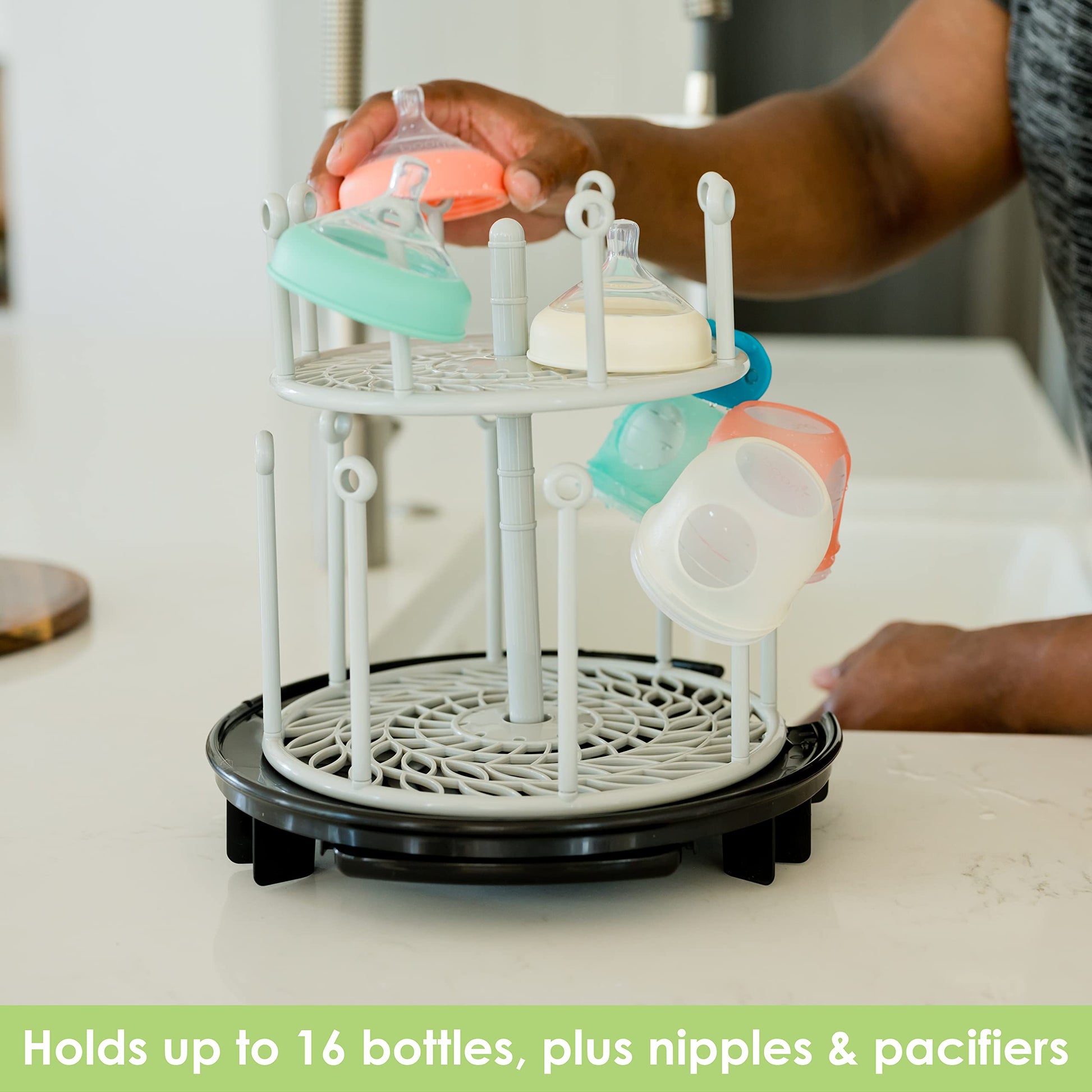 The First Years bottle drying rack side angle