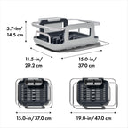 OXO dish rack arms retracted for compact storage