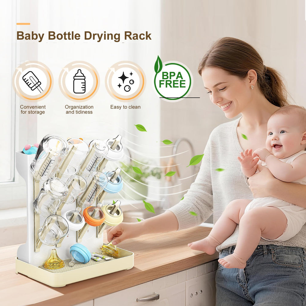 Viddett bottle drying rack with included 4-piece brush set