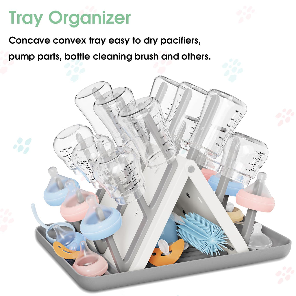 CandyHome bottle drying station holding pump parts and pacifiers