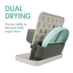 Boon Desert rack disassembled showing the two-piece cleaning tray