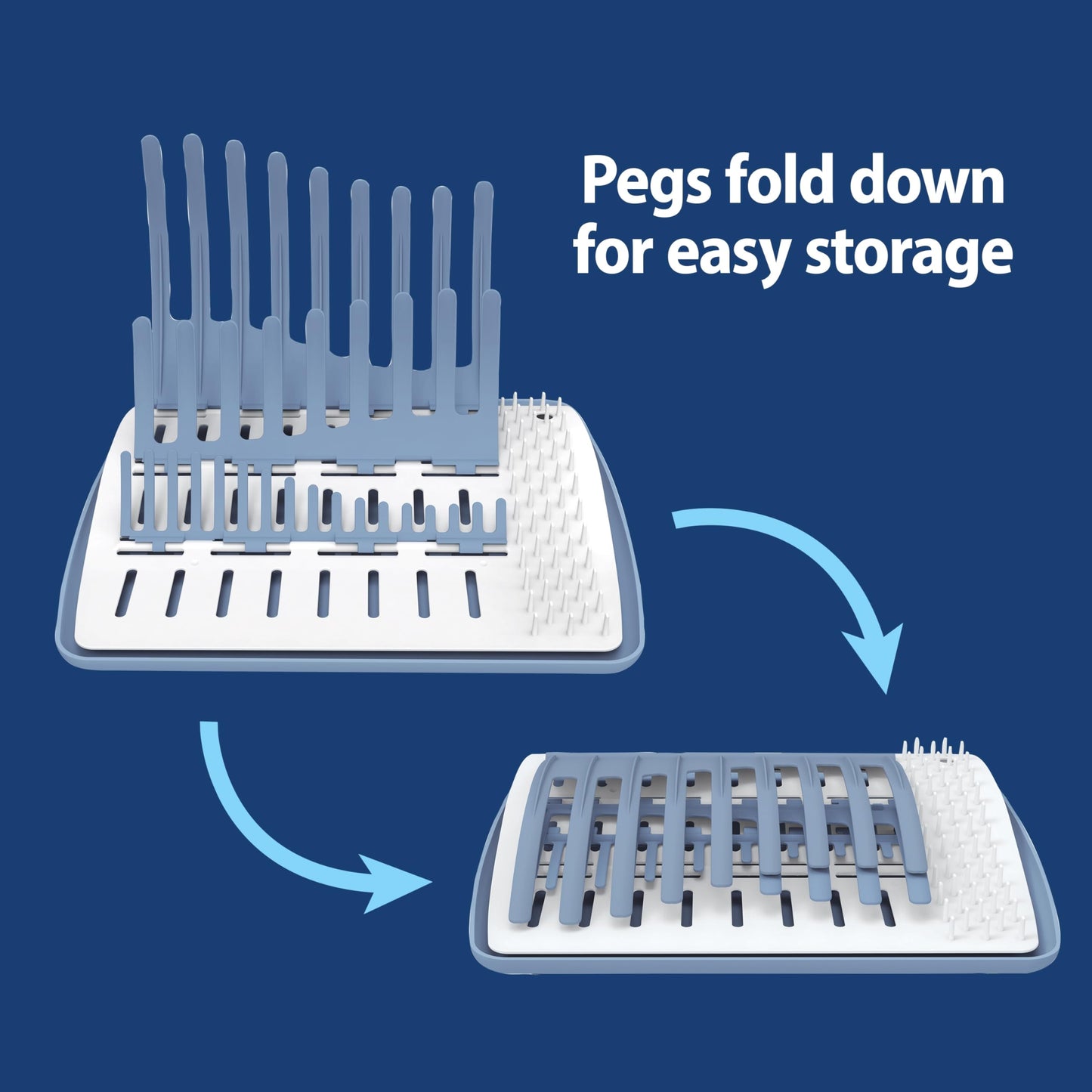 Components of Dr. Brown's folding drying rack and tray