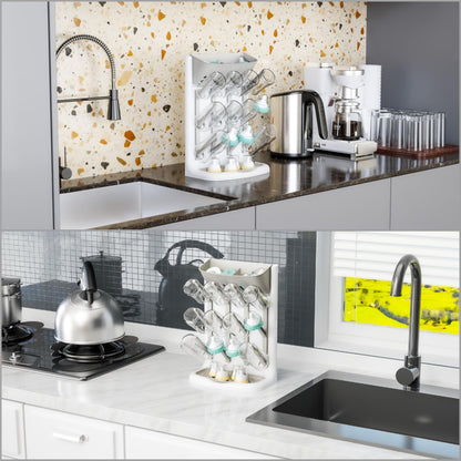Yieach baby bottle rack holding multiple feeding bottles