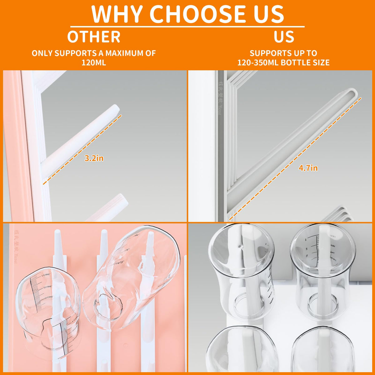 Yieach kitchen countertop organizer with breast pump parts
