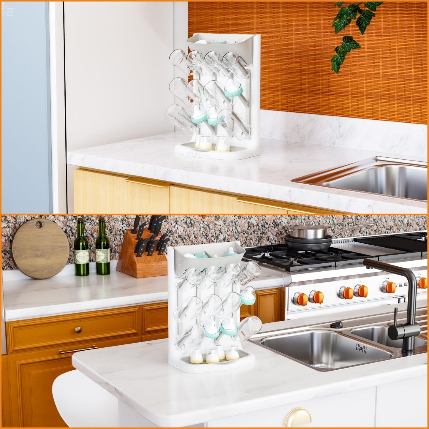 Yieach vertical drying rack components and assembly view