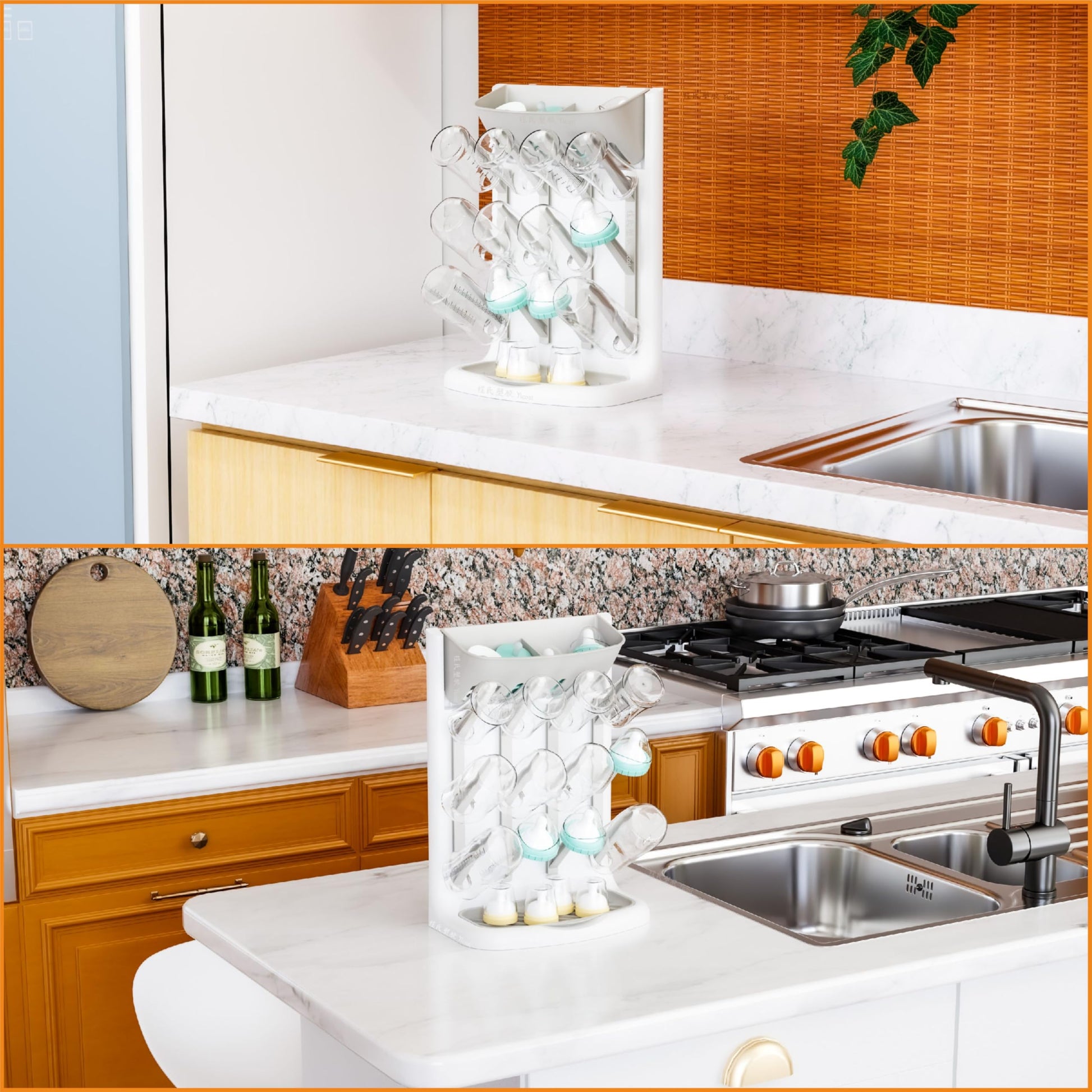 Yieach vertical drying rack components and assembly view