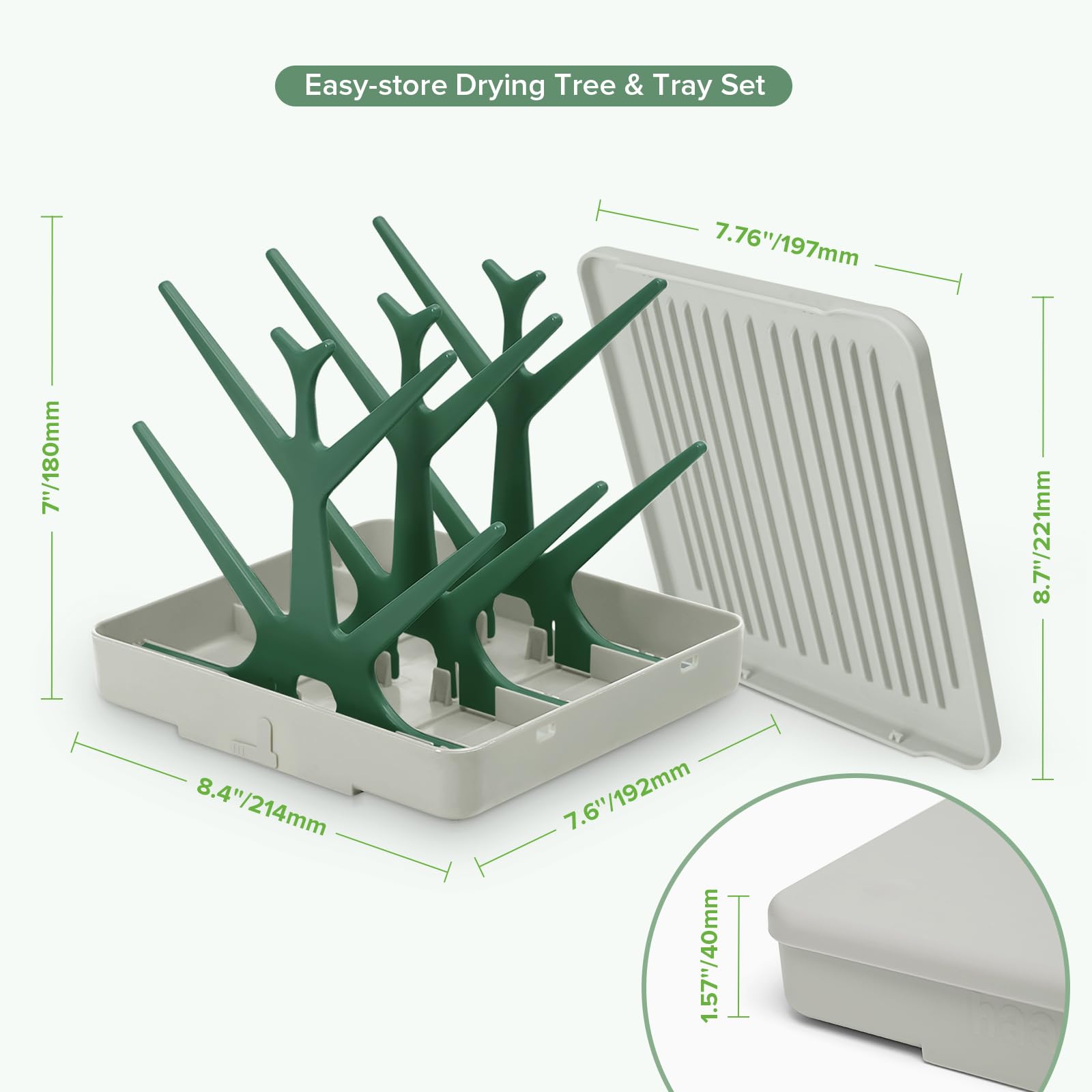 Close up of haakaa bottle rack branch design
