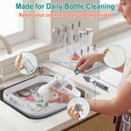 Yecuip foldable dish tub with drying rack lid