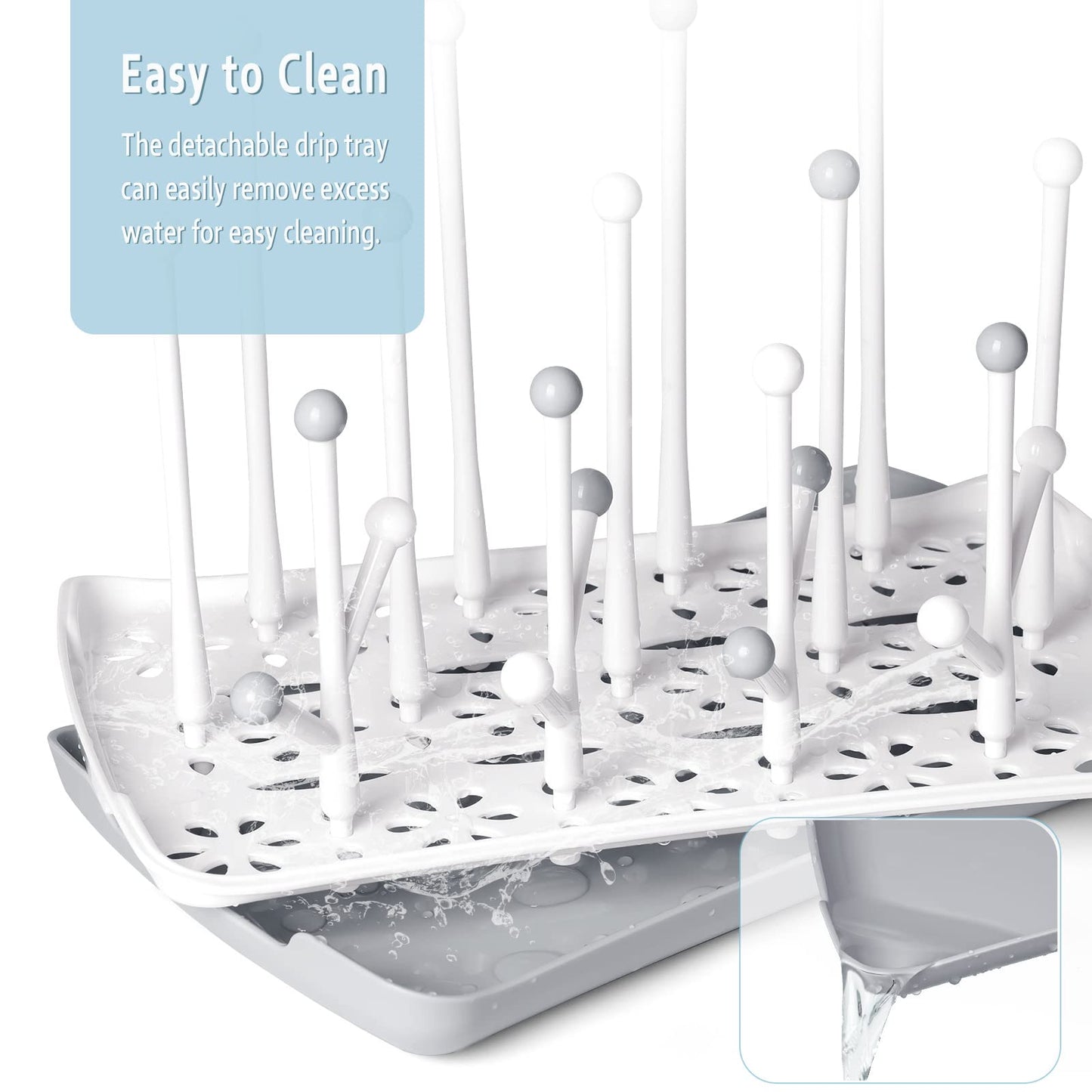 Termichy gray drying rack holding baby bottles and teats