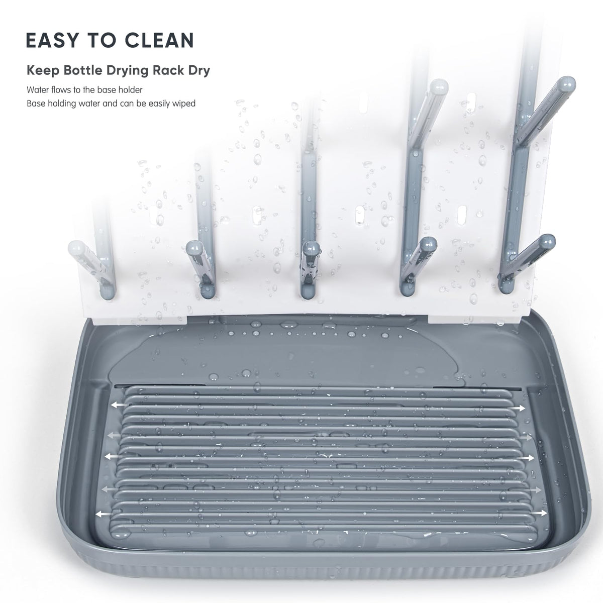 Close up of Termichy bottle rack branches and removable tray