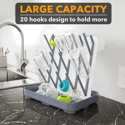 SpaceAid bottle organizer rack showing twenty hooks