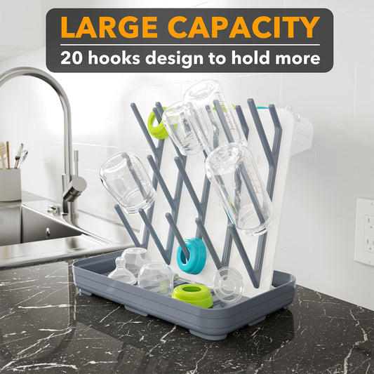 SpaceAid bottle organizer rack showing twenty hooks