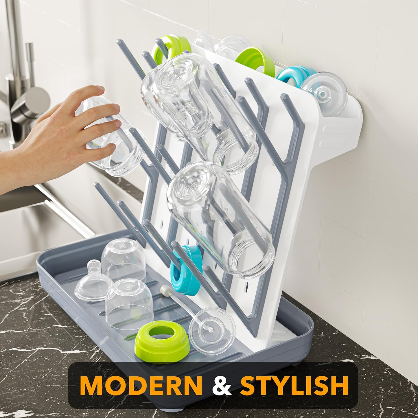 Close up view of SpaceAid drying rack plastic construction