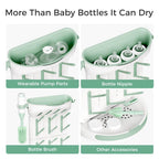 Side view of Momcozy space saving baby bottle rack
