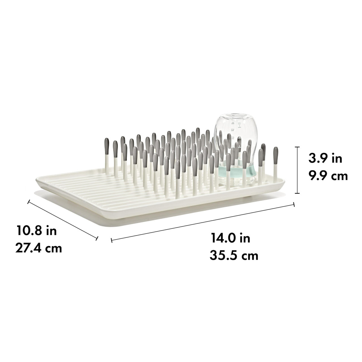 Overhead view of Oxo Tot bottle organizer for nursery