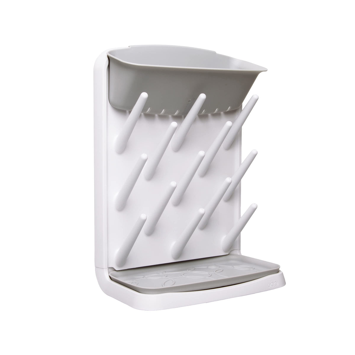 Side profile view of Ubbi space saving vertical bottle rack